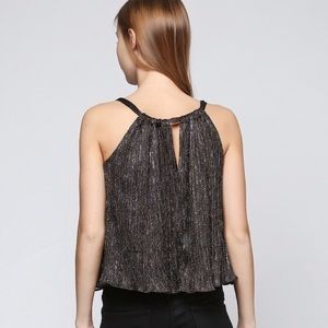 Zara Tops - Zara Black and Gold Metallic Halter Flounce Top Zara Tops - Zara Black and Gold Metallic Halter Flounce Top